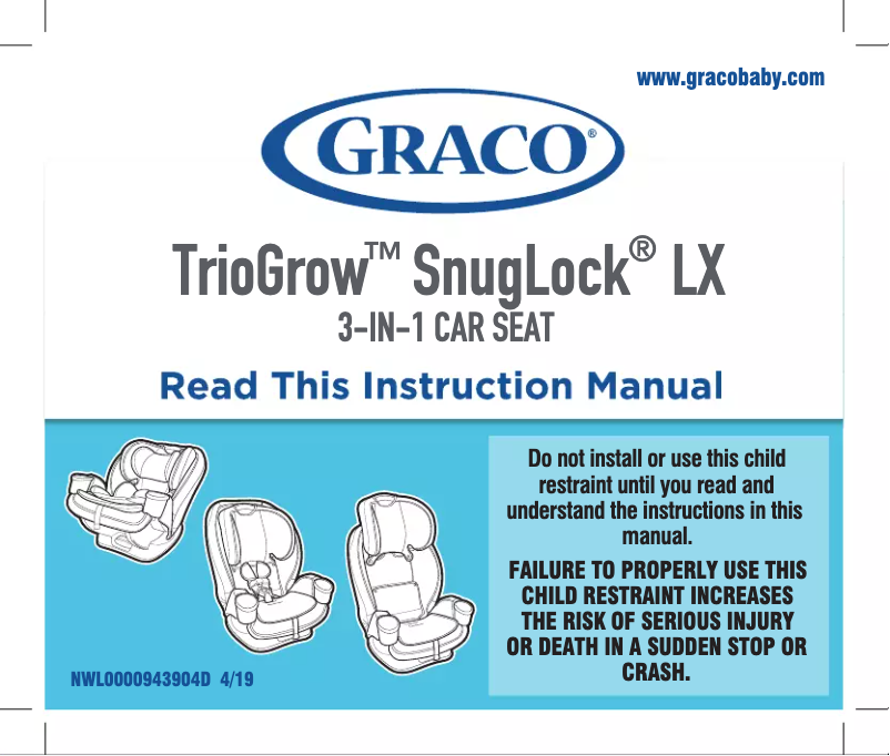 Imagen de la primera página del manual del dispositivo TrioGrow SnugLock LX