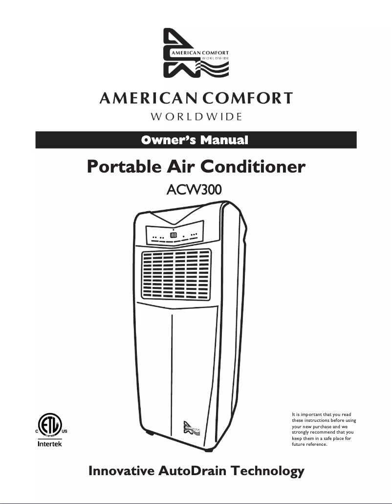 Página nº 1 - Manual de usuario American Comfort ACW300C