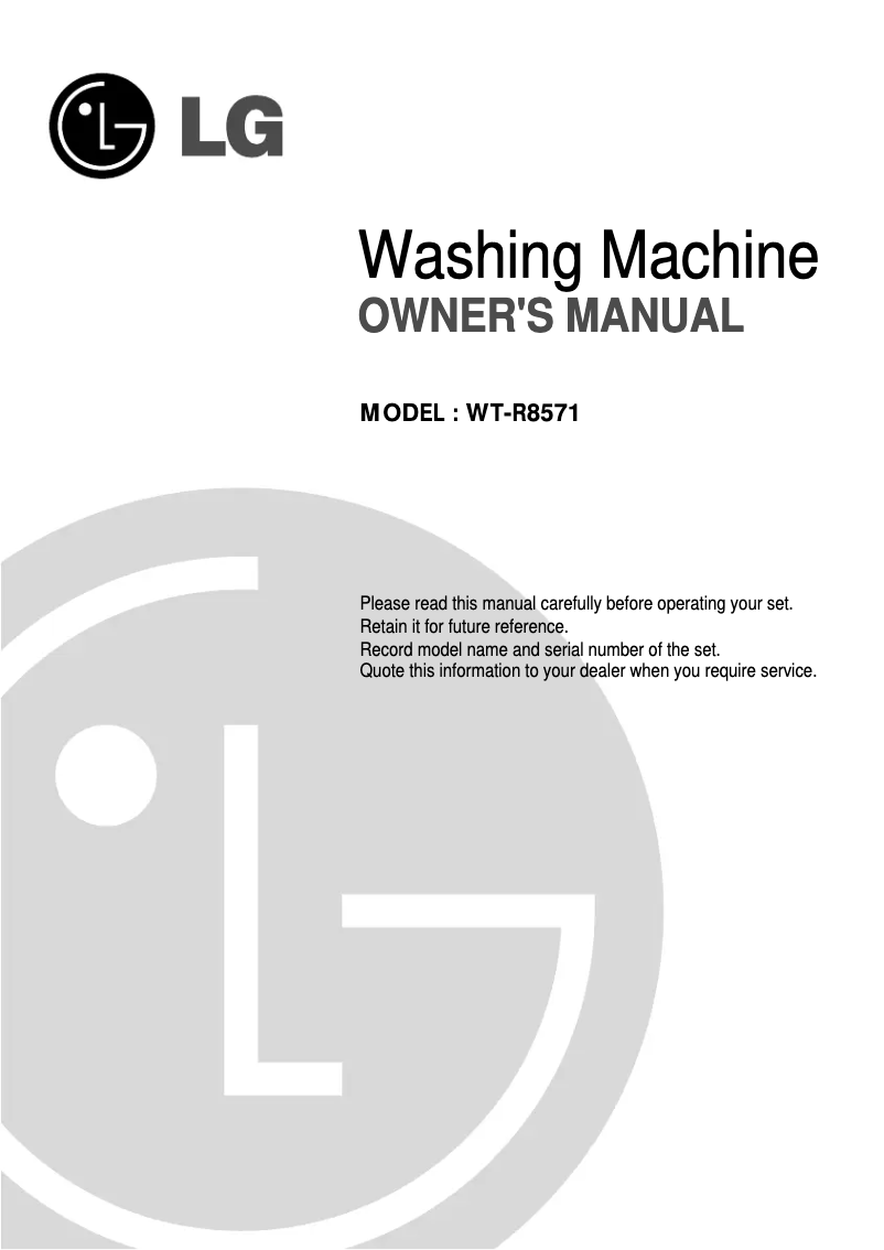 Imagen de la primera página del manual del dispositivo WT-R8571