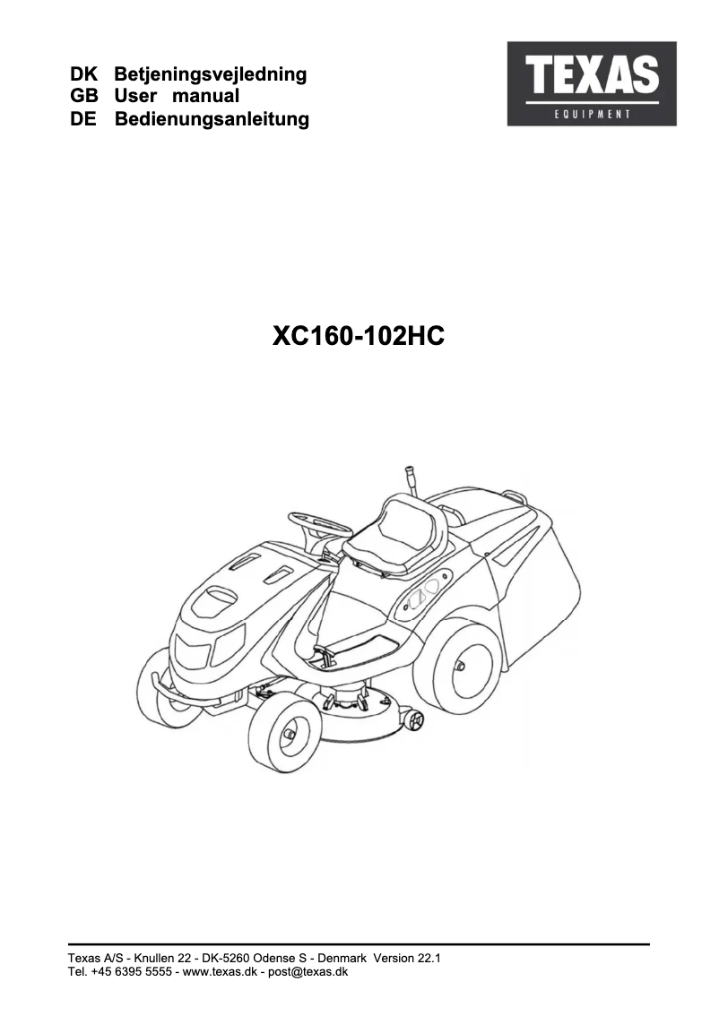 Página 1 del manual Manual de usuario Texas XC160-102HC
