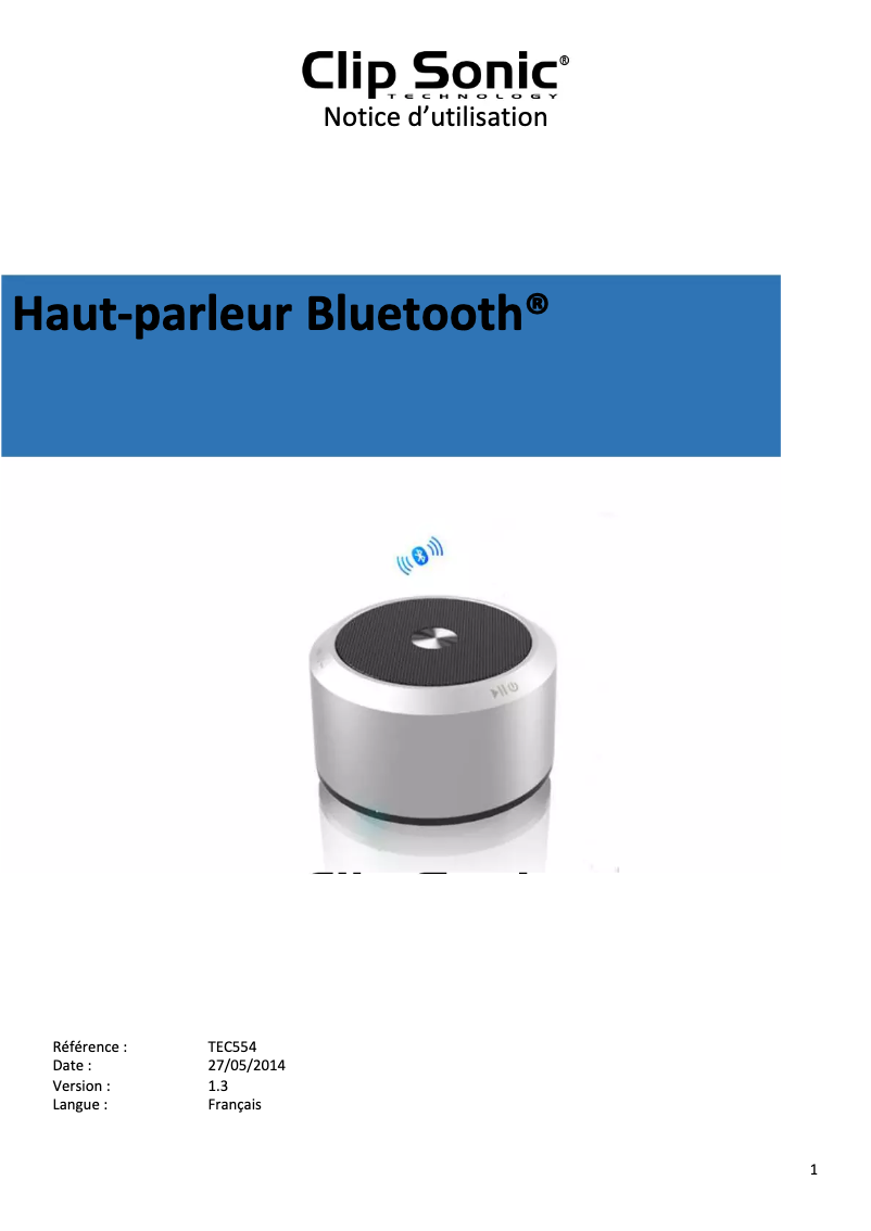 Página 1 del manual Manual de usuario Clip Sonic TEC554