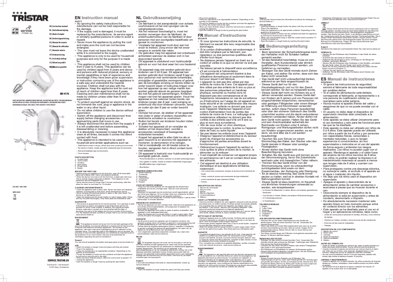 Página 1 del manual Manual de usuario TriStar MX-4176