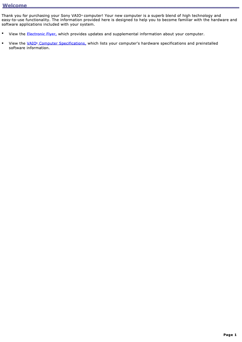 Página nº 1 - Manual de usuario Sony Vaio PCV-RS210