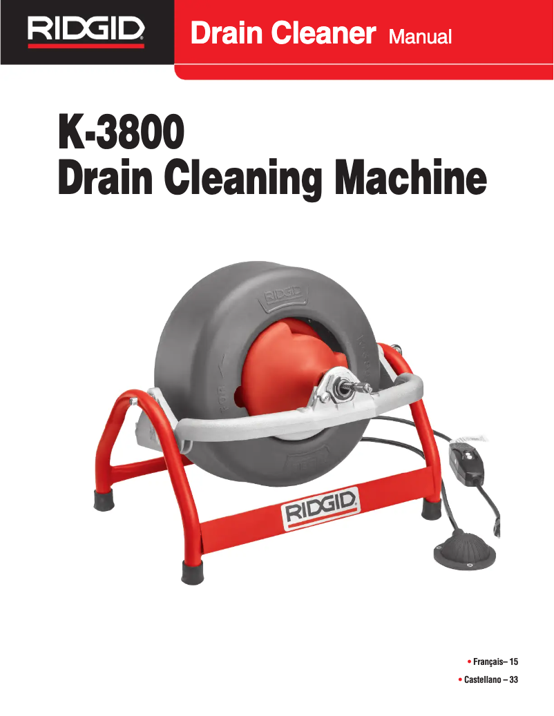 Página 1 del manual Manual de usuario Ridgid K-3800