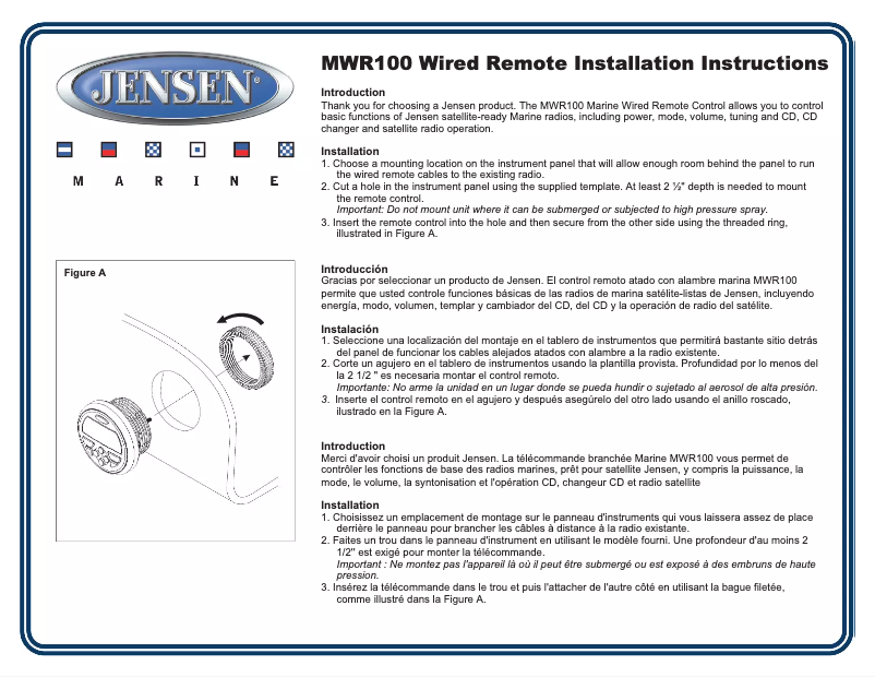 Imagen de la primera página del manual del dispositivo MWR100