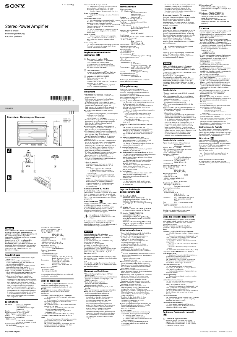 Página nº 1 - Manual de usuario Sony XM-N502