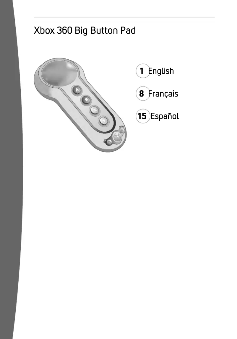 Imagen de la primera página del manual del dispositivo Xbox 360 Big Button Pad