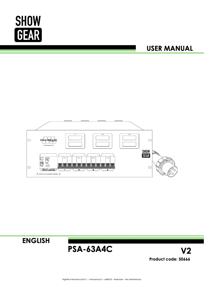 Imagen de la primera página del manual del dispositivo PSA-63A4C