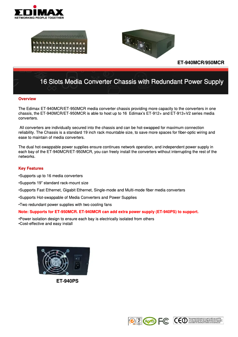 Página nº 1 - Manual de usuario Edimax ET-940MCR