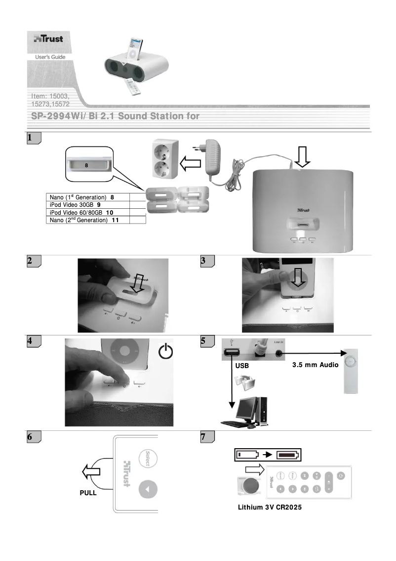 Página 1 del manual Manual de usuario Trust Sound Station for iPod SP-2994Bi