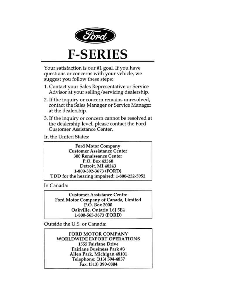 Página 1 del manual Manual de usuario Ford F-Super Duty (1996)