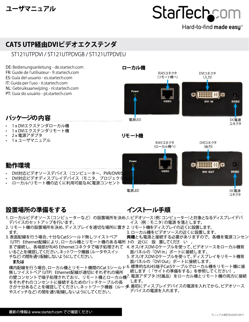 Imagen de la primera página del manual del dispositivo ST121UTPDVEU