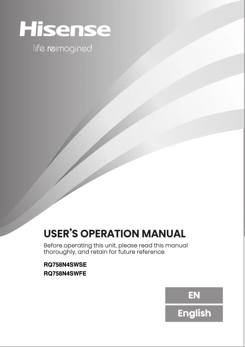 Página 1 del manual Manual de usuario Hisense RQ758N4SWFE