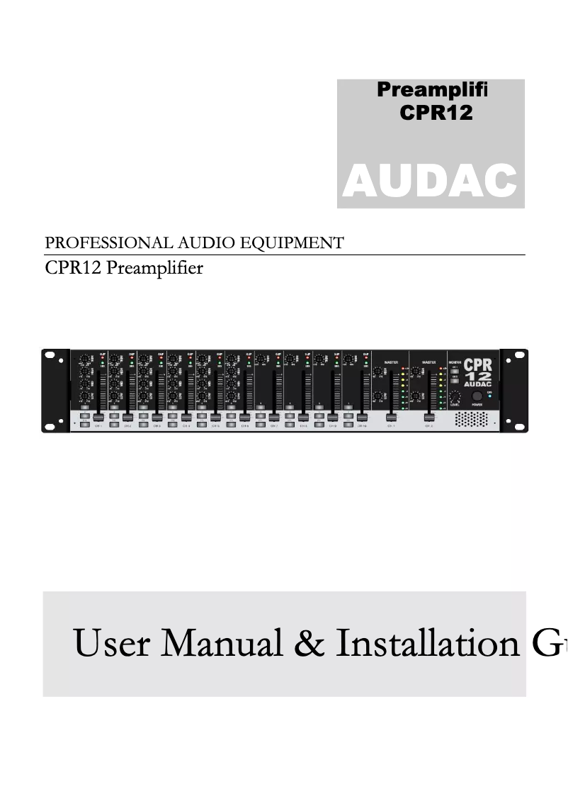Página nº 1 - Manual de usuario Audac CPR12