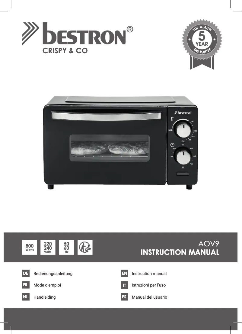 Página 1 del manual Manual de usuario Bestron AOV9