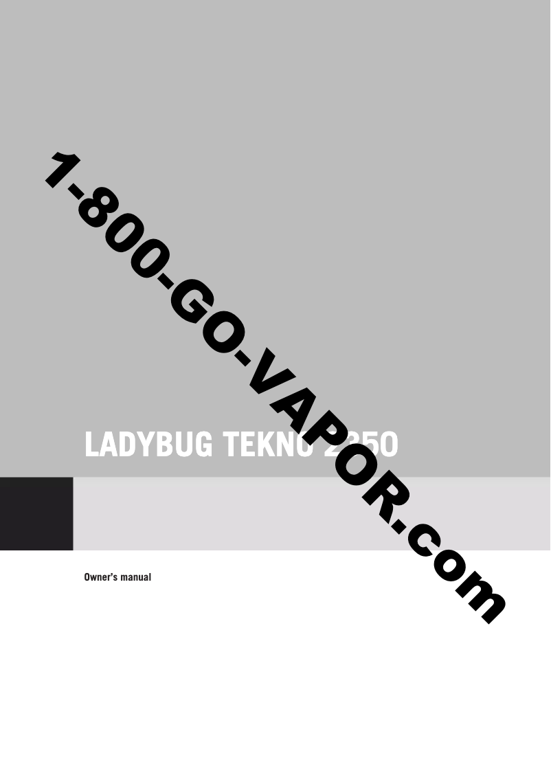 Página 1 del manual Manual de usuario Vapor Tekno 2350