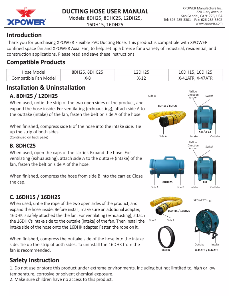Página 1 del manual Manual de usuario XPower 16DH25