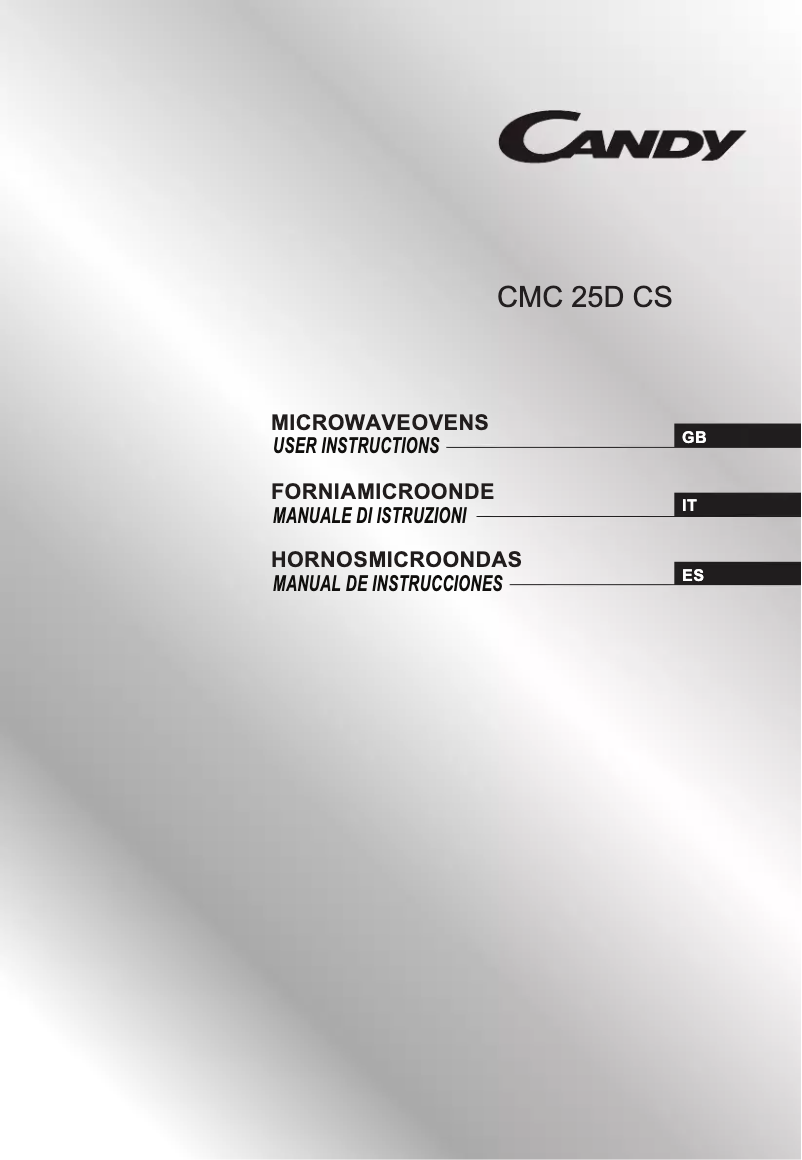 Página 1 del manual Manual de usuario Candy CMC 25D CS