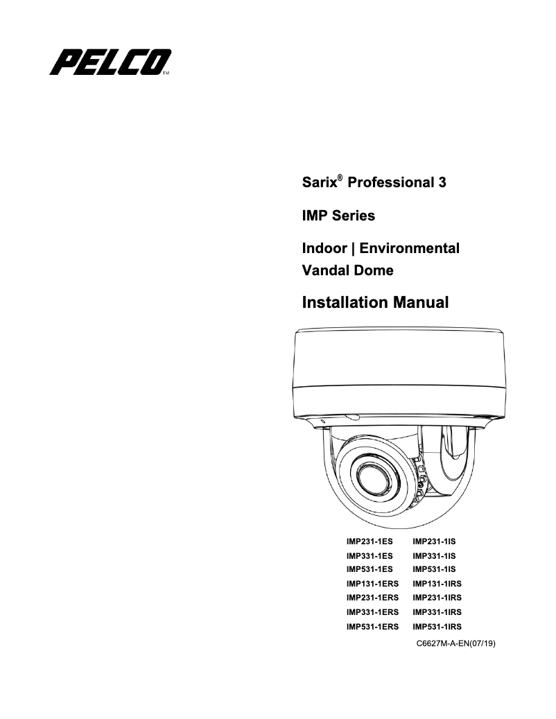 Imagen de la primera página del manual del dispositivo Sarix Professional IMP531-1IS