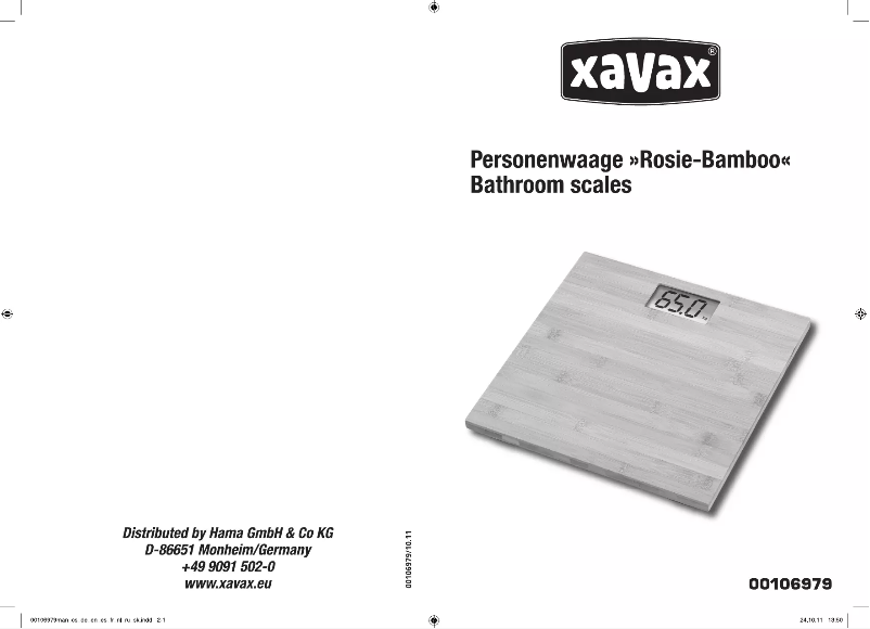 Página 1 del manual Manual de usuario Xavax Rosie 00106979