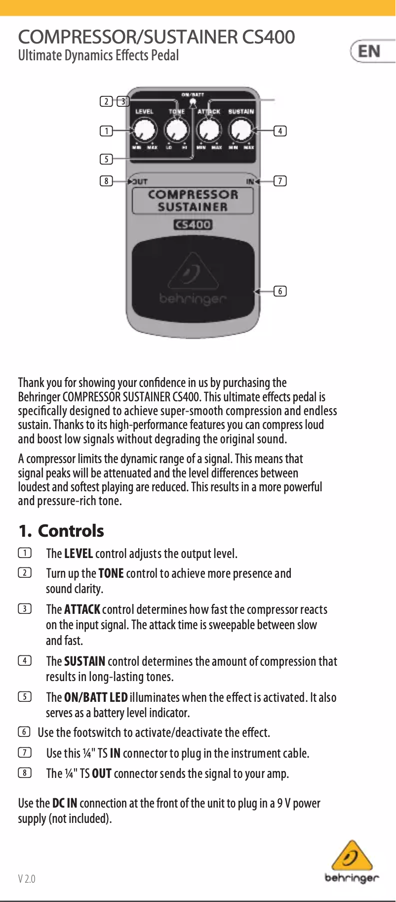 Imagen de la primera página del manual del dispositivo CS400