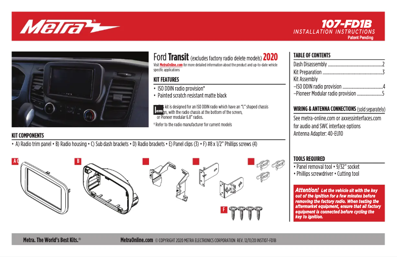 Página 1 del manual Manual de usuario Metra 107-FD1B