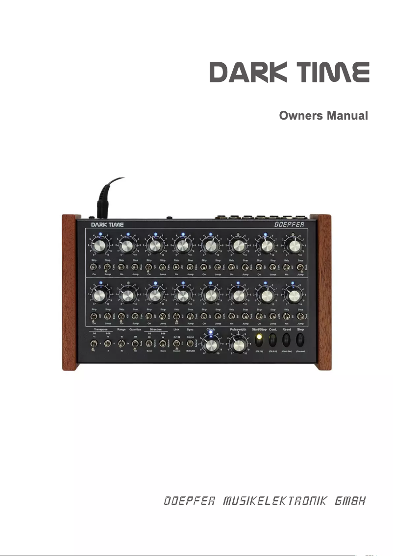 Imagen de la primera página del manual del dispositivo Dark Time