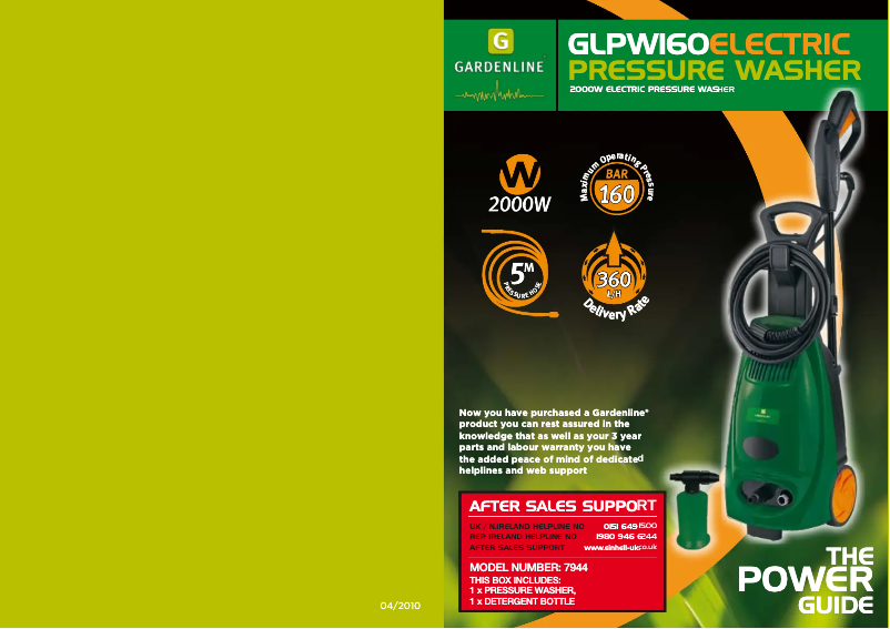 Página 1 del manual Manual de usuario Gardenline GLPW 160