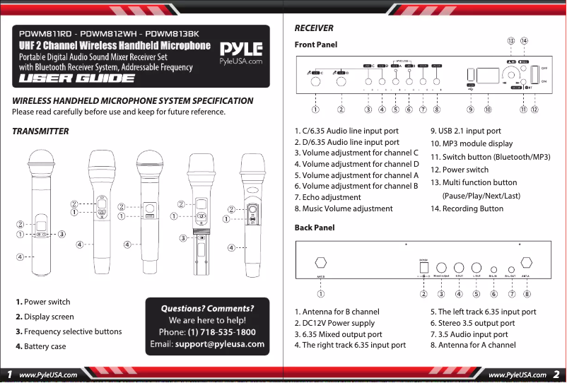 Página nº 1 - Manual de usuario Pyle PYPDWM812WH