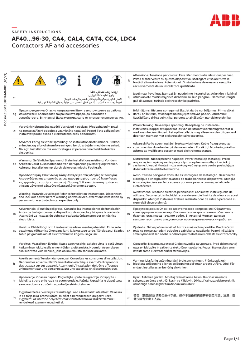 Página 1 del manual Manual de usuario ABB AF96-30-22-41