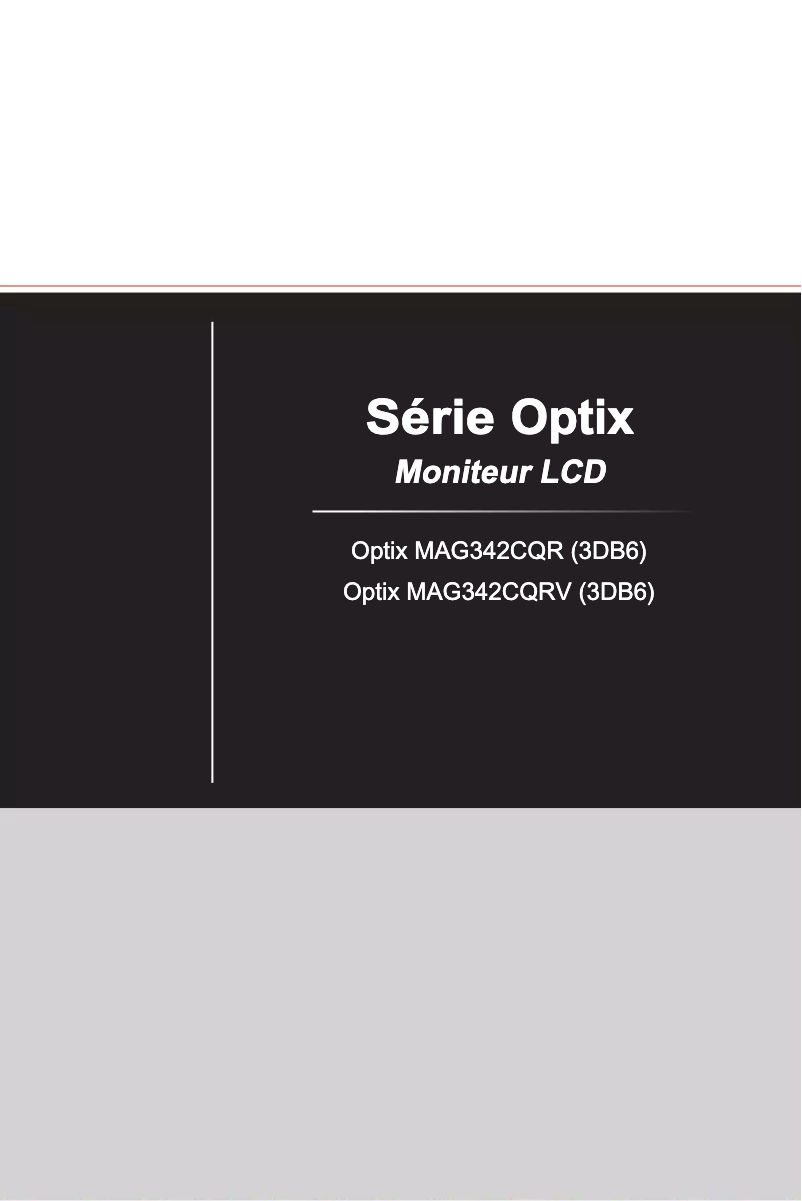 Imagen de la primera página del manual del dispositivo Optix MAG342CQR