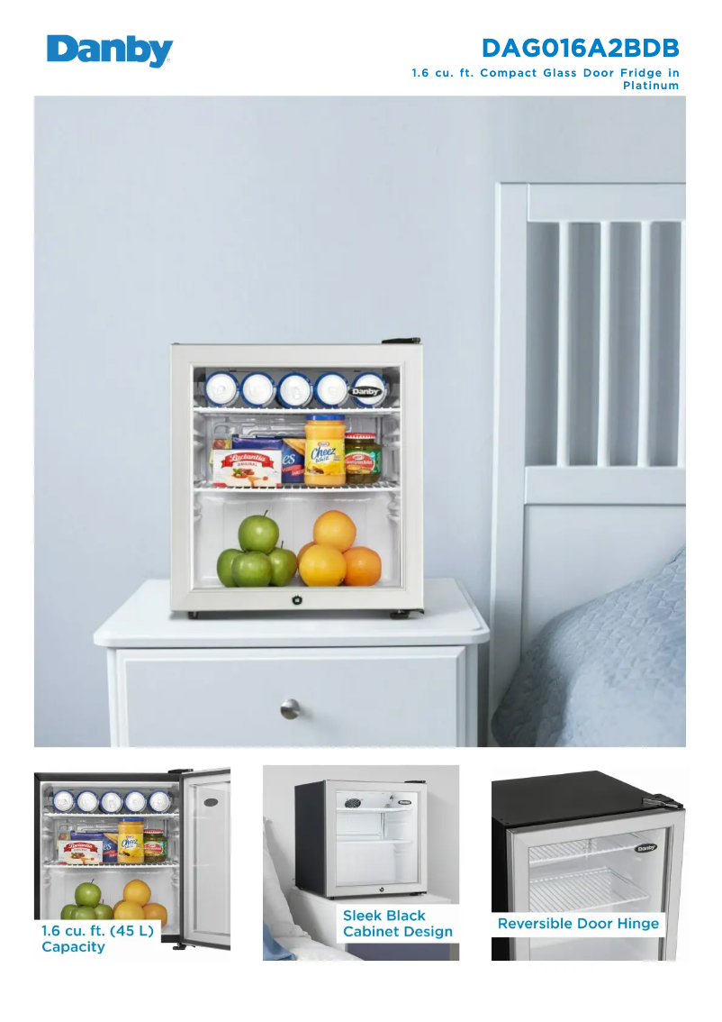 Página 1 del manual Ficha técnica Danby DAG016A2BDB