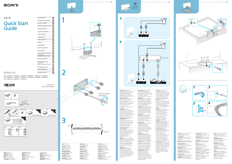 Imagen de la primera página del manual del dispositivo Bravia KDL-40W905A