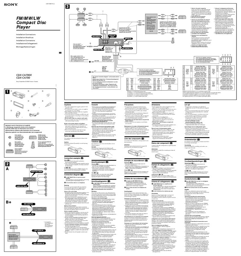 Imagen de la primera página del manual del dispositivo CDX-CA700X