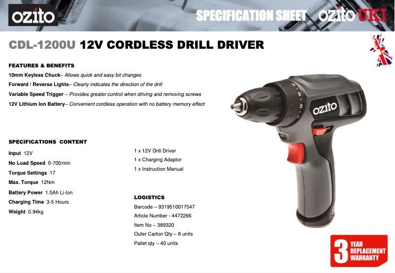 Imagen de la primera página del manual del dispositivo CDL-1200U