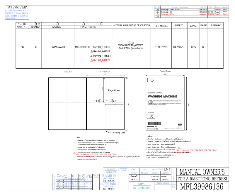 Página 1 del manual Manual de usuario LG WP14WAR