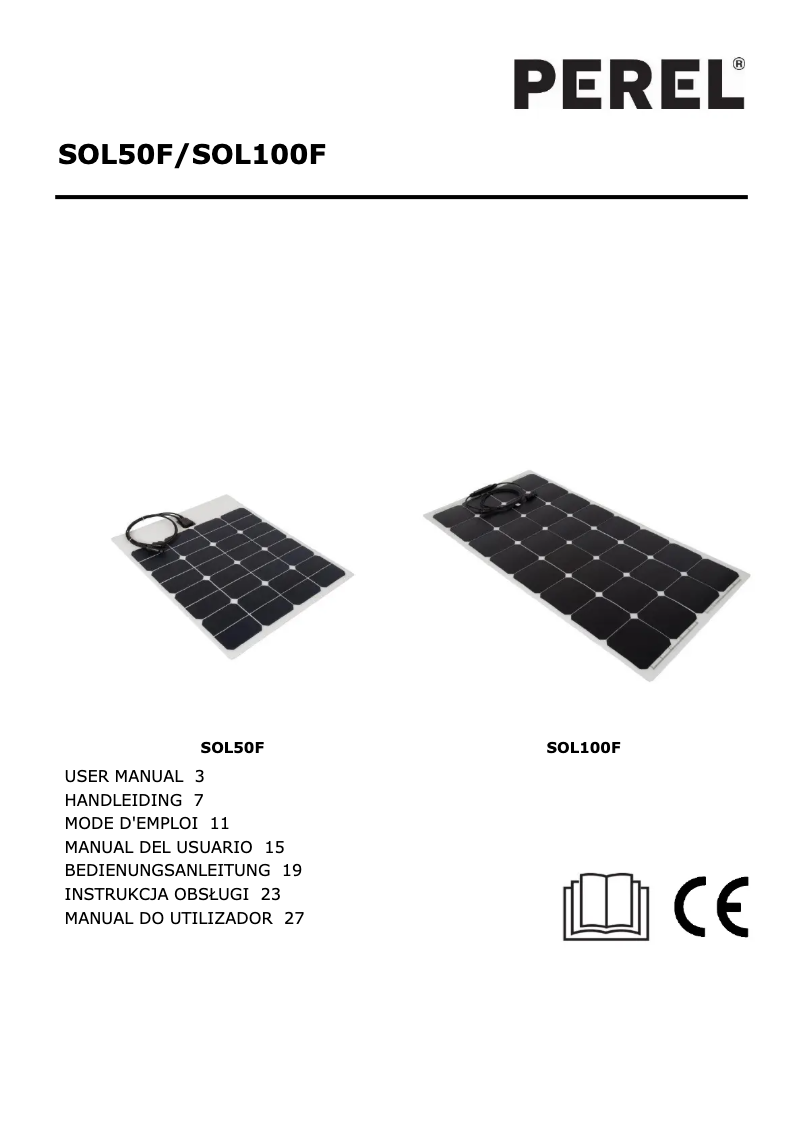 Imagen de la primera página del manual del dispositivo SOL100F