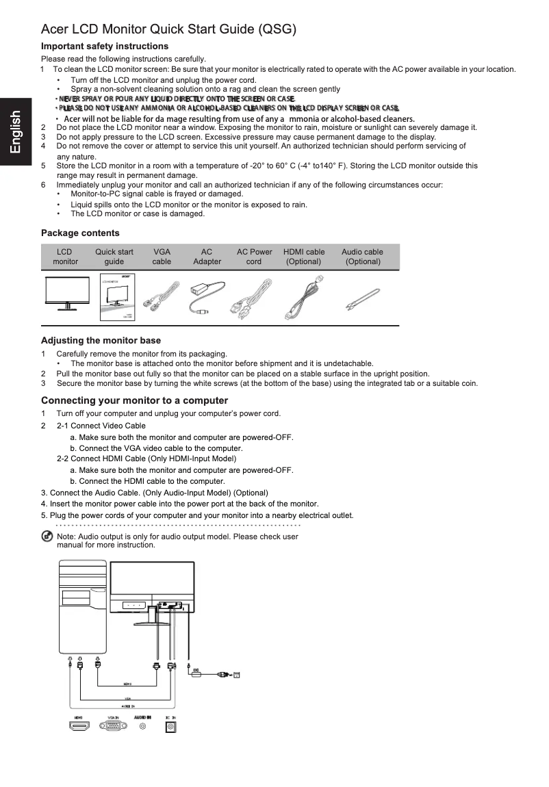 Imagen de la primera página del manual del dispositivo SA220Q