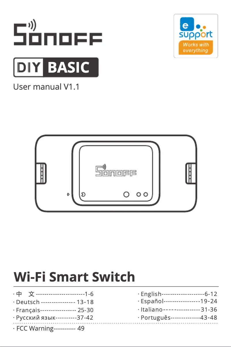Página 1 del manual Manual de usuario Sonoff Basic R3