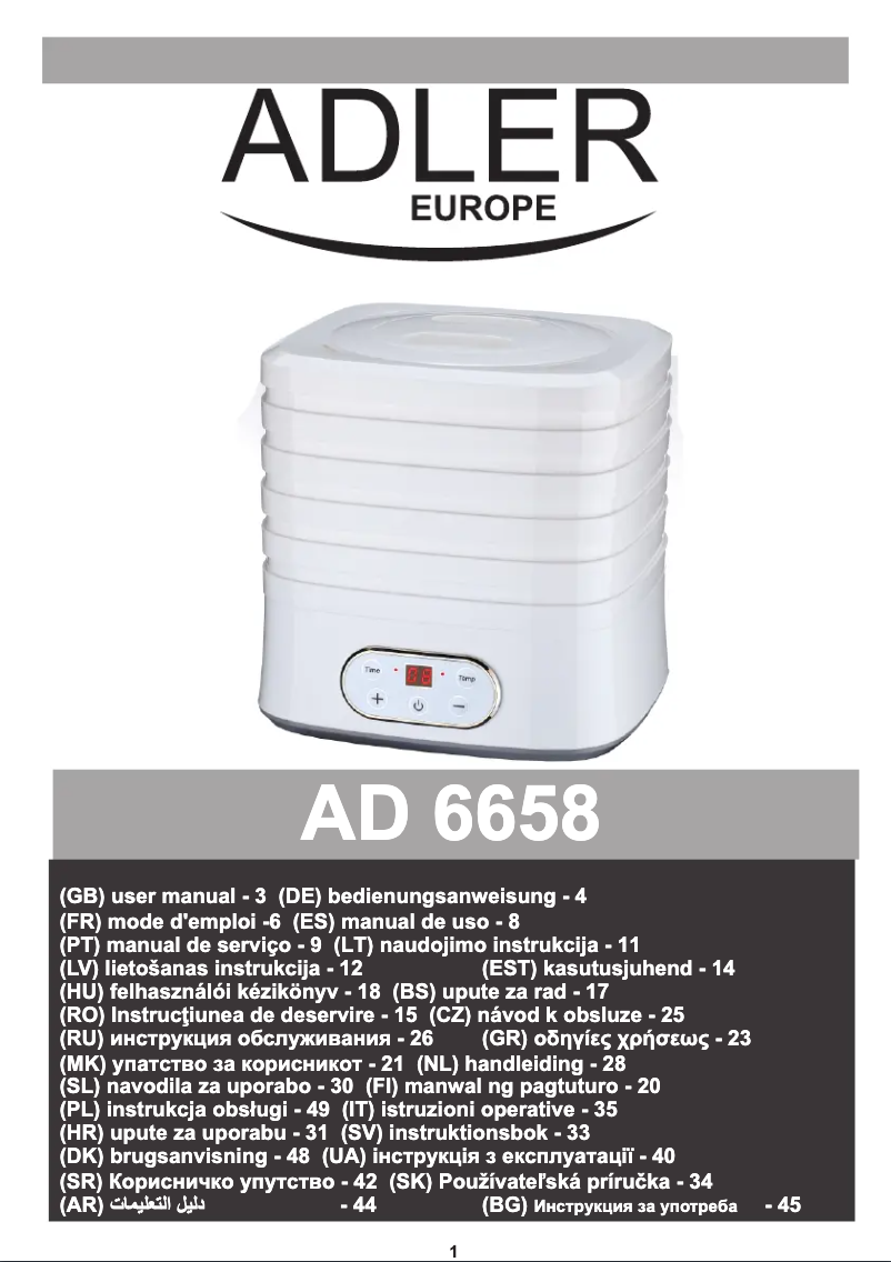 Página 1 del manual Manual de usuario Adler AD 6658