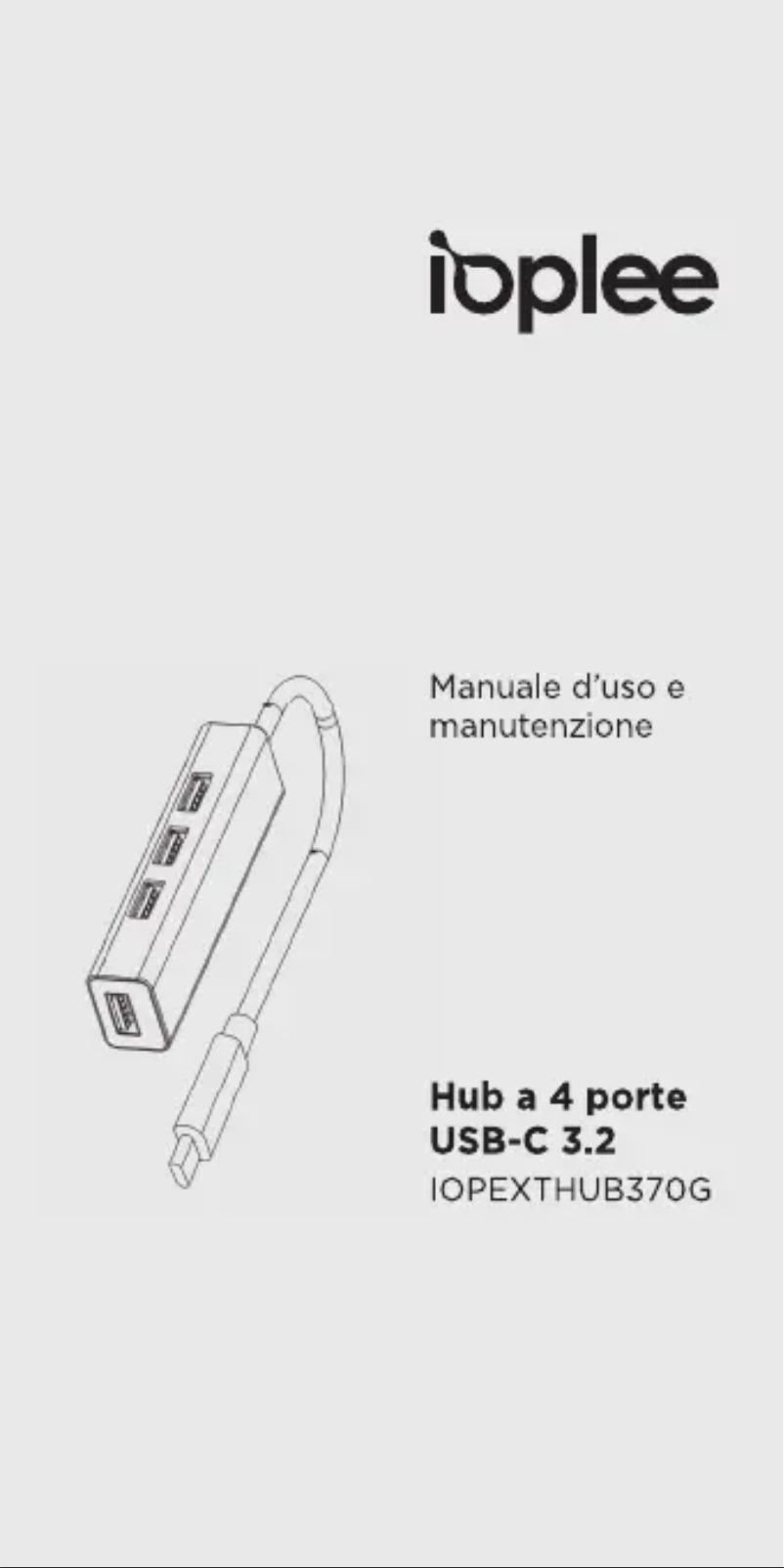 Imagen de la primera página del manual del dispositivo IOPEXTHUB370G