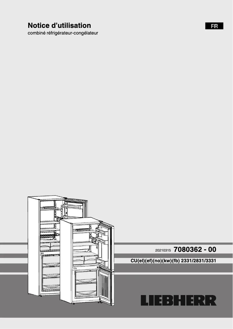 Página 1 del manual Manual de usuario Liebherr CU 2811-20