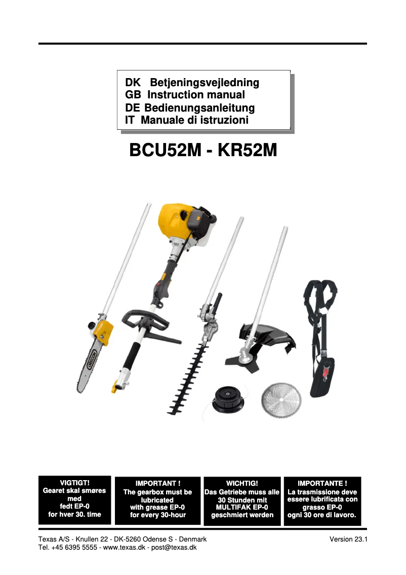 Página nº 1 - Manual de usuario Texas BCU52M