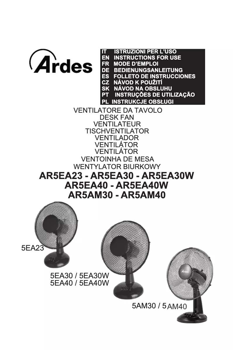 Imagen de la primera página del manual del dispositivo AR5EA40