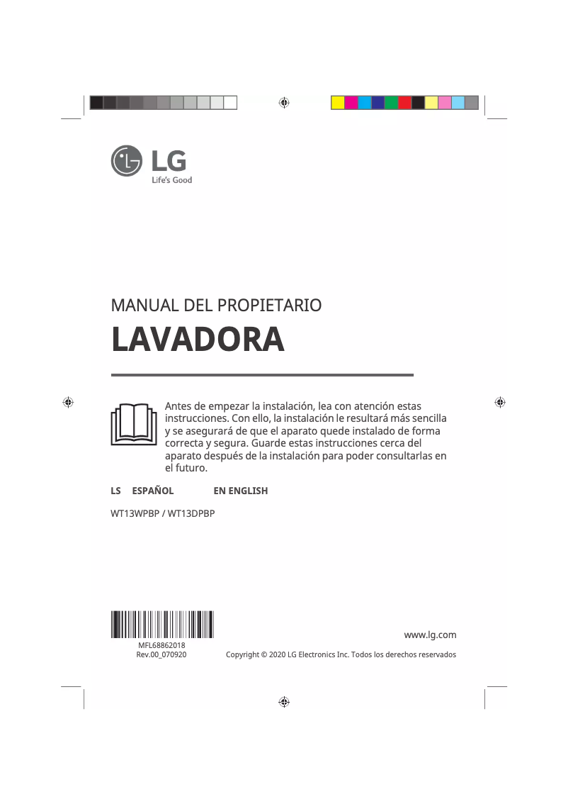 Página 1 del manual Manual de usuario LG WT13WPBP