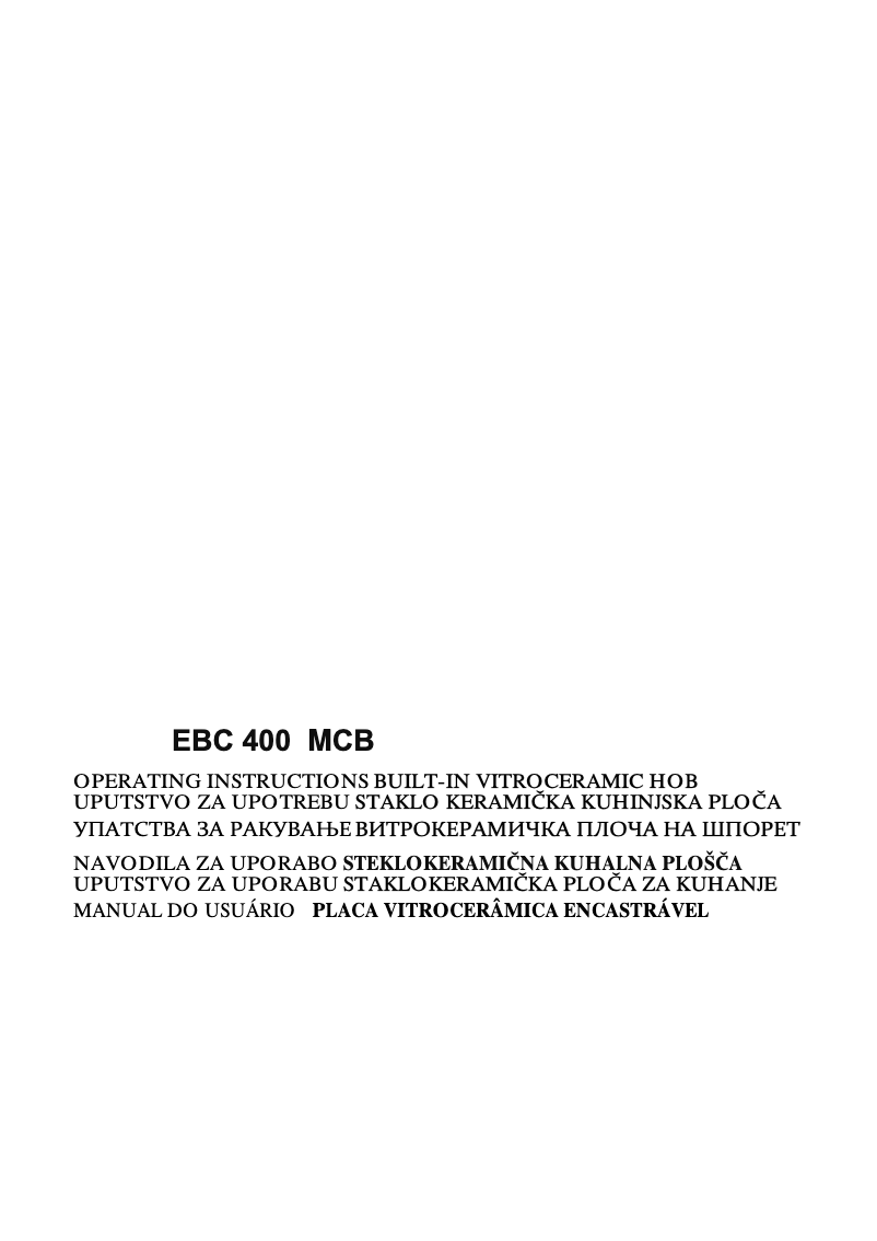 Página 1 del manual Manual de usuario VOX EBC400MCB