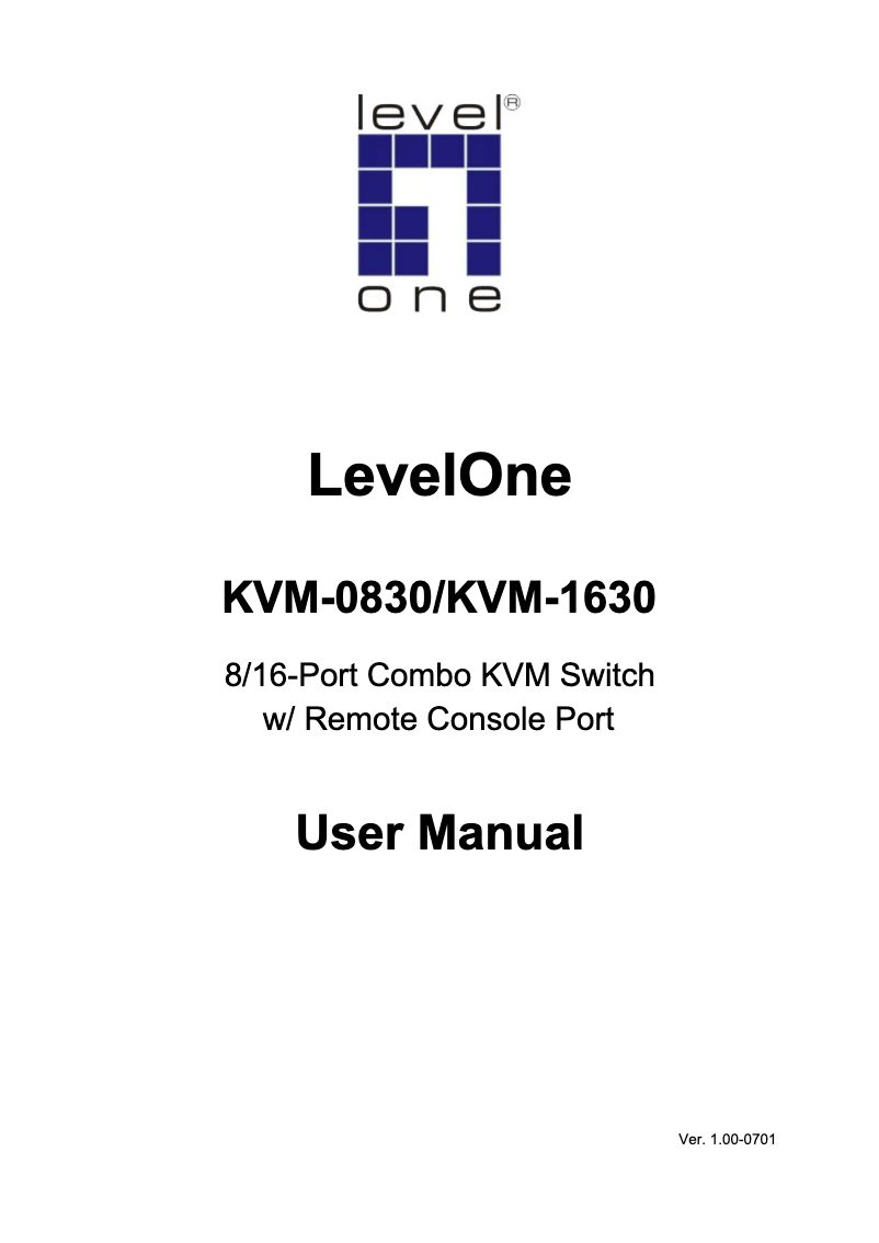 Imagen de la primera página del manual del dispositivo KVM-1630