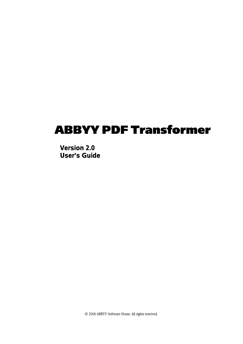 Página 1 del manual Manual de usuario ABBYY PDF Transformer 2