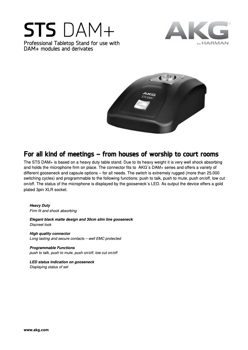 Imagen de la primera página del manual del dispositivo STS DAM+