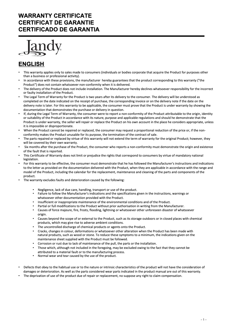 Imagen de la primera página del manual del dispositivo JLAS3S-065-316